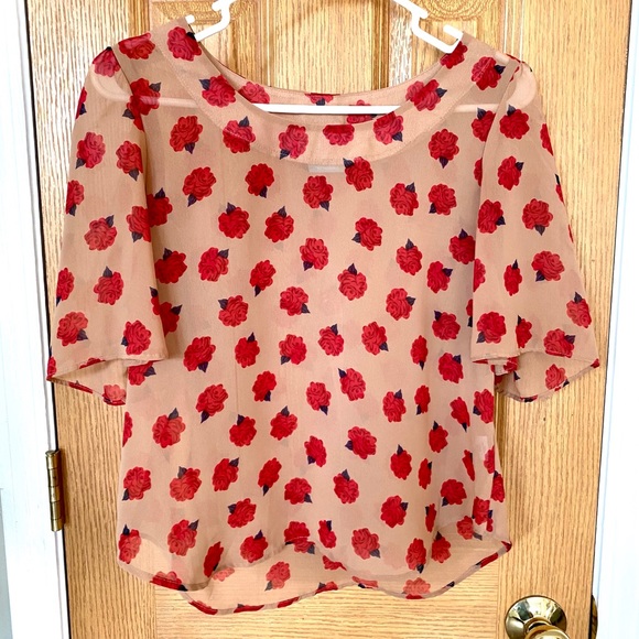 Sheer Printed Blouse - Picture 1 of 4